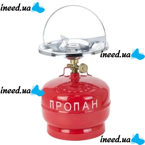Tourist gas cylinder Propane UKP-52 with a burner of 5 liters, Tourist gas cylinder with a burner of 2 kg red, 5 liters