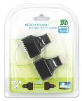 Одноканальний пасивний подвійний перехідник Подовжувач HDMI сигналу-2xRJ45 адаптер Voltronic по UTP кабелю по двом крученим парам до 30м 1080p Чорний