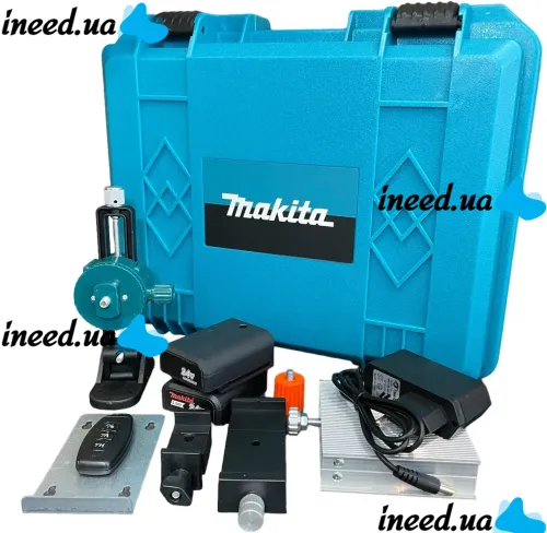 Лазерний 4D 16-лінійний зелений нівелір Makita SKR200Z 24V 5Ah, самовирівнюється рівень Макіта для вимірювання перетину 16 променів на 360 в кейсі