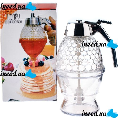 Диспенсер для меда Honey Dispenser ручной дозатор 200 мл, емкость колба для соусов, карамели, варенья, диспенсер-дозатор на подставке 10*15 см