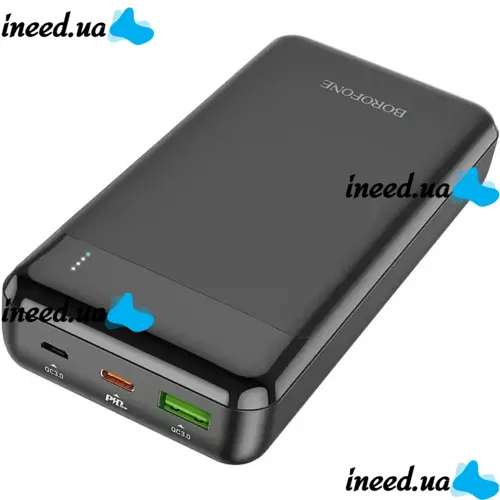 Зовнішній акумулятор повербанк Power Bank Borofone Bj19a 20000mAh PD20W + QC3.0 з швидкою зарядкою, портативний зарядний пристрій батарея 2 виходи