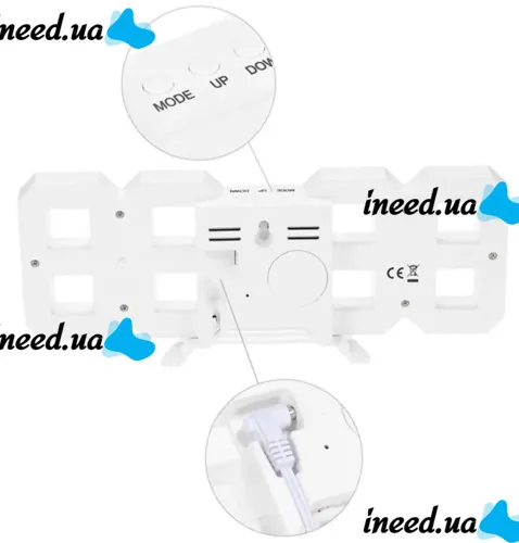 Электронные настольные 3D часы с белой LED подсветкой Generic LY-1089, Светодиодные цифровые настенные часы с будильником и датой Белые