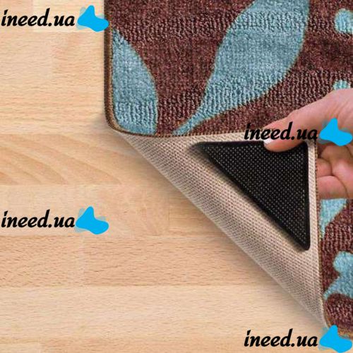 Набір тримачів для килимів 4 шт Ruggies Amazing Reusable Rug Grippers кутові Липучки-фіксатори для килимів