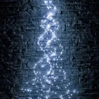 Indoor LED Garland Ponytail 200LED Diodes 2M 10 Strands Cold White for Home Dew 10 Strings of 2 Meters USB Cold White