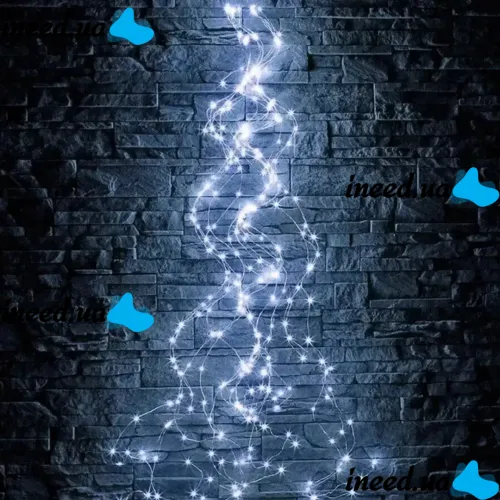 Indoor LED Garland Ponytail 200LED Diodes 2M 10 Strands Cold White for Home Dew 10 Strings of 2 Meters USB Cold White