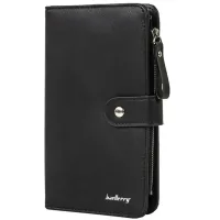 Жіночий гаманець клатч Baellerry Miracle JC224 Black з відділенням для телефону на кнопці, жіноче портмоне на 17 відділень для купюр і монет Чорний