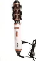 Hair Dryer Styler Brush for Hair Drying Kemei KM-8020 2 in 1, Rotating Curling Brush with nozzle for styling, curling and straightening 1000W White