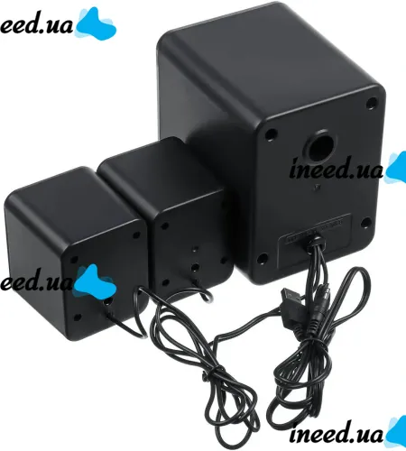 Музичні комп'ютерні колонки Hotmai Speaker FT-25-2.1 з RGB підсвічуванням для ПК, акустична система з сабвуфером і сателітами 9W USB 3.5 мм FT-25