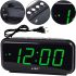 Electronic Table Clock VST-738 Green with LED Backlight network dial, alarm clock with delay from mains and batteries