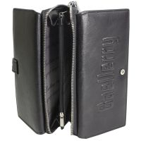 Men's Leather Wallet Clutch Baellerry Guero S1393 Black for Storing Credit Cards Coins on a snake, Men's wallet for bills Black