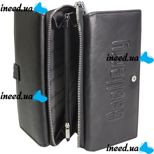 Men's Leather Wallet Clutch Baellerry Guero S1393 Black for Storing Credit Cards Coins on a snake, Men's wallet for bills Black