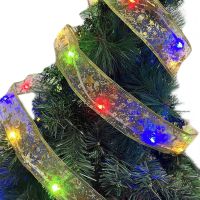 Світлодіодна гірлянда у вигляді стрічки LACESHINE RGB 5 метрів з малюнком сніжинок на батарейках, Новорічна стрічка 5м 50 LED діодів різнобарвна