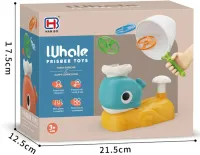 Whale Frisbee 9965A Children's Frisbee Playset with 2 Nets and 6 Plates, Catapult Toy JQ-269 for Launching VN-640 Flying Saucers for Children