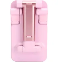 Desktop Stand Holder with Mirror Folding desktop phone stand PD-C06 for Tablet Phone, Folding Transformer for Smartphone AND196 Pink