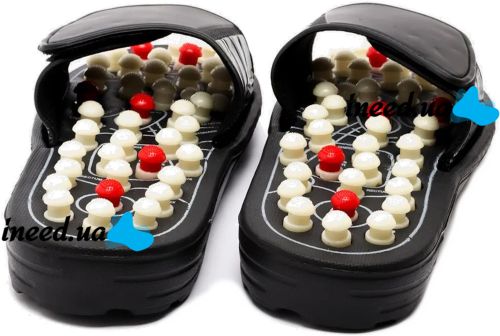 Масажерні ортопедичні шльопанці Foot Reflex з акупунктурним ефектом 36-45 розмір, масажні рефлекторні тапочки для стоп ніг Massage Slippers