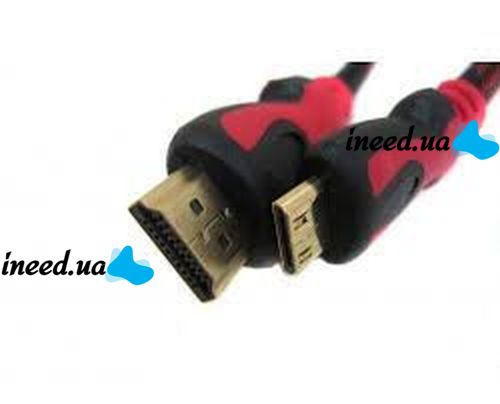 Посилений в обмотці кабель, перехідник з HDMI на mini HDMI довжиною 1.5 м