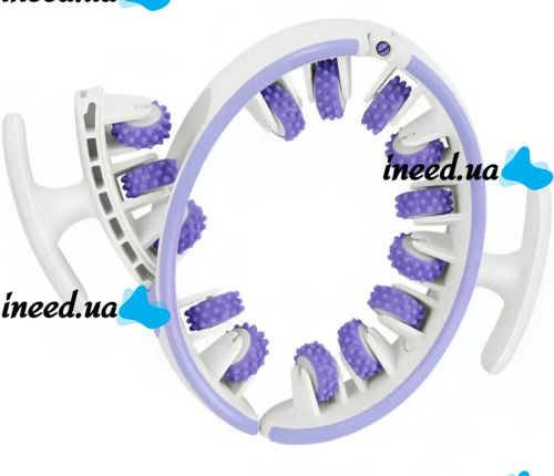 Anti-cellulite Round Roller Massager 360° Circular Roller SBJ-2303 for Waist and Buttocks W3 Ring Roller for Body Massage White with Purple