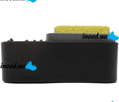 Натискний диспенсер органайзер Soap pump caddy для миючого засобу і кухонної губки 300мл, підставка для губок з мильницею дозатором Чорний