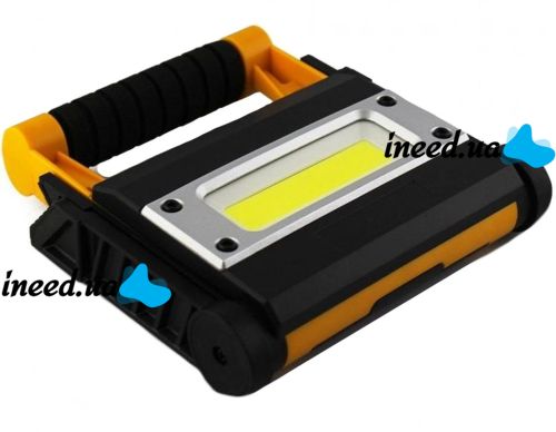 Аккумуляторный ручной прожектор X-Balog BL-MS8006 12W, Раскладной LED фонарь для кемпинга с опорными ножками и функцией Power Bank 4 режима Желтый