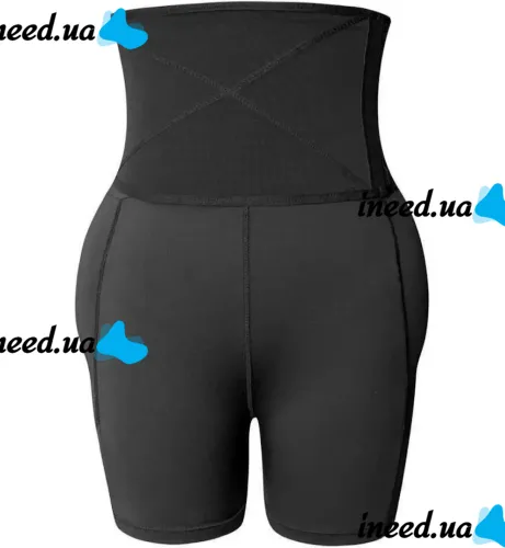 Corrective panties-shorts Body Hip Pants for buttocks enlargement with an overstated high waist and push-up effect, thigh-tightening Black