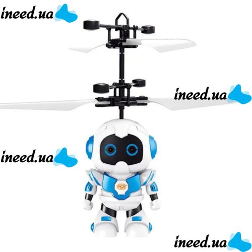 Літаючий робот Robot Flying Aircraft VIATOYS PC520 летить за рукою, Індукційна літаюча USB іграшка з сенсорним управлінням від руки і підсвічуванням