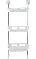 Wall shelf organizer Stenson R93341 for storing bathroom accessories 3 tiers above the toilet, Shelf rack 3 levels for toilet and bathroom