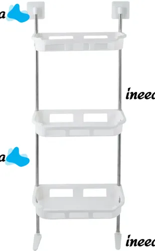 Wall shelf organizer Stenson R93341 for storing bathroom accessories 3 tiers above the toilet, Shelf rack 3 levels for toilet and bathroom