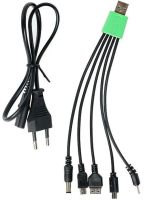 Автономная солнечная станция GDlite GD-1000A зарядная система Power Bank, Фонарь и 4 LED лампочки с функцией повербанка и радио для кемпинга Черная