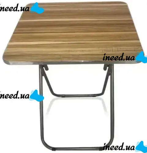 Tourist Folding Square Table Square Folding Table 60x60x70 cm for Picnic, Folding Aluminum MDF Table for Camping Brown