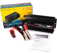 Автомобильный инвертор V-TEK PowerMaxx SSK-1000W 12V-220V, Авто преобразователь напряжения тока 12В 1000Вт от прикуривателя и аккумулятора Черный