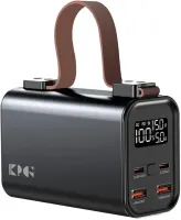 Portable Charger Power Bank KP KG-300 30000 mAh 100W with Flashlight, External Battery Powerbank 30000mAh USB Type-C with Handle Black