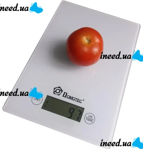 Domotec MS-912 Kitchen Electronic scales from 1 g to 7 kg, MX-402 Rectangular sensor scales with a flat platform for weighing products White