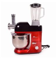 Domotec MS-2051 Desktop Food Processor 4 in 1 Mixer 3000W Dough Mixer with 6.5L Bowl for Kneading Dough, Kitchen Meat Grinder Blender Red