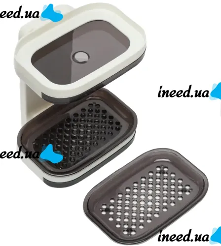 Настінна подвійна мильниця органайзер для мила Soap dish AND872 на липучці, двошаровий тримач сушарка для губки 17х13х10см у ванну на стіну