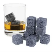 Охолоджуючі камені для віскі Whiskey Stones WS віскі Стоунс 9 штук, набір каменів з стеатиту для охолодження напоїв з мішечком в картонній коробці