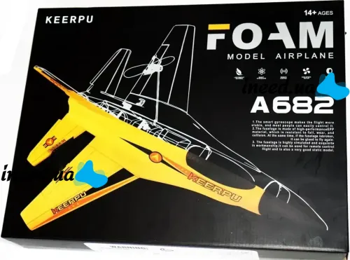 Radio-controlled aircraft fighter Keerpu FOAM A682 with Remote control, Airplane glider SU35 radio-controlled A-682 foam Blue