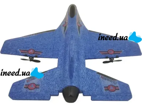 Radio-controlled aircraft fighter Keerpu FOAM A682 with Remote control, Airplane glider SU35 radio-controlled A-682 foam Blue