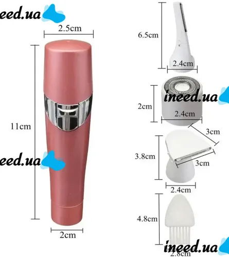 Жіночий бездротовий тример епілятор для тіла та обличчя Refreshing Skin Hair Cleansing QL-607 3 в 1, епілятор бритва для ніг і брів на батарейках