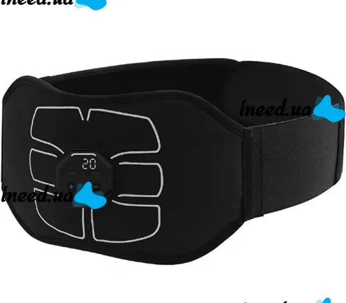 Electric Abdominal Stimulator Belt Abdominal Toning Belt NY-82, Massager Myostimulator W24 for Abdominal Muscles with 6 Modes from USB Black