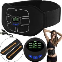 Electric Abdominal Stimulator Belt Abdominal Toning Belt NY-82, Massager Myostimulator W24 for Abdominal Muscles with 6 Modes from USB Black