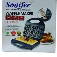 Waffle Maker Sonifer Cone Maker SF-6043, Electric Waffle Maker for Belgian Waffles, Household Sandwich Maker Sandwich Maker Waffle Maker 750 W Black