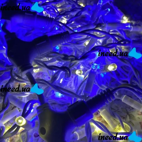 Indoor LED Garland Waterfall Flag of Ukraine 2x2 m 160 LED Diodes Blue Yellow Patriotic Garland Curtain Xmas 8 Modes from USB