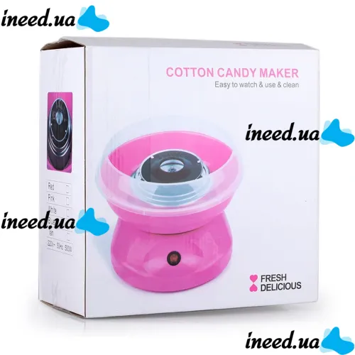 Мини аппарат для сладкой ваты Cotton Candy Maker GCM-520, Розовый, Машинка для сахарной ваты 500W, Сладкая вата для дома