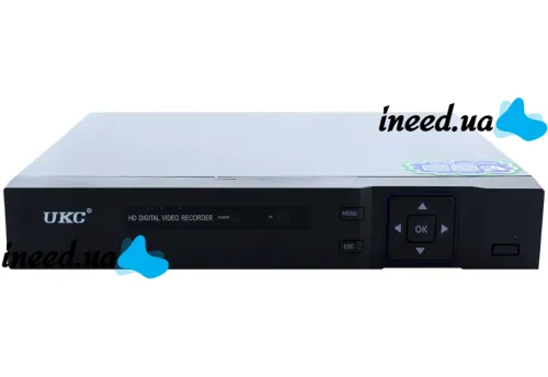 Wired DVR UKC CAD 1216 AHD 16 Channel, Network IP Recorder for 16 Cameras for Video Surveillance and Camera Control Black