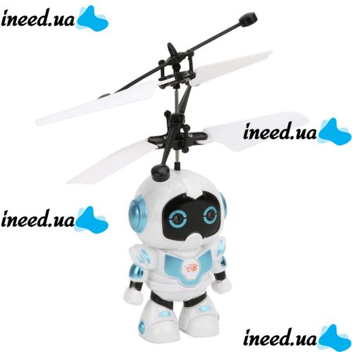 Літаючий робот Robot Flying Aircraft VIATOYS PC520 летить за рукою, Індукційна літаюча USB іграшка з сенсорним управлінням від руки і підсвічуванням