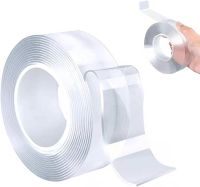 Многоразовая сверхпрочная крепежная гелиевая лента Ivy Grip Tape 5 м, Сверхсильная прозрачная двухсторонняя клейкая скотч 5 метров нано-лента
