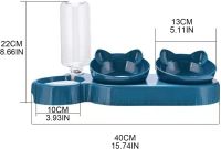 Потрійна годівниця для води з кормом Cat Bowl with Water Dispenser з автоматичною поїлкою 500мл для собак і кішок, поїлка з двома мисками для корму