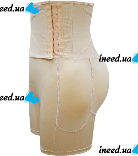 Corrective panties-shorts Body Hip Pants for buttocks enlargement with an overstated high waist and push-up effect, thigh-tightening Beige