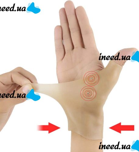 Еластичний бандаж для зап'ясть з магнітами Magnetic Compression Wrist Support, силіконовий Магнітний фіксатор ортез для великого пальця і кисті руки
