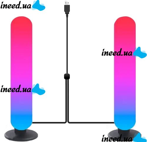 Комплект настільний кольоровий світильник лампа Ambient Light RGB D16 2 штуки з пультом ДУ, Світлодіодні лампи Wi-Fi підсвічування 25 см від USB